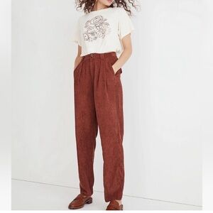 madewell high-waisted corduroy tapered pants